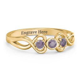 Twin Hearts with Center Bezel Ring