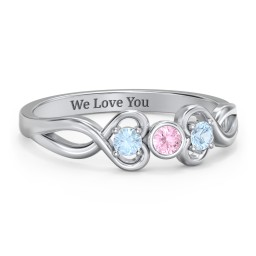 Twin Hearts with Center Bezel Ring