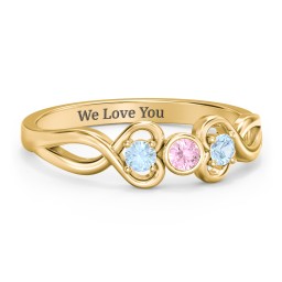 Twin Hearts with Center Bezel Ring