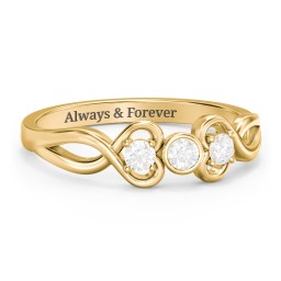 Twin Hearts with Center Bezel Ring