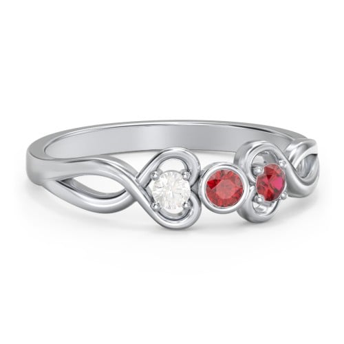 Twin Hearts with Center Bezel  Ring