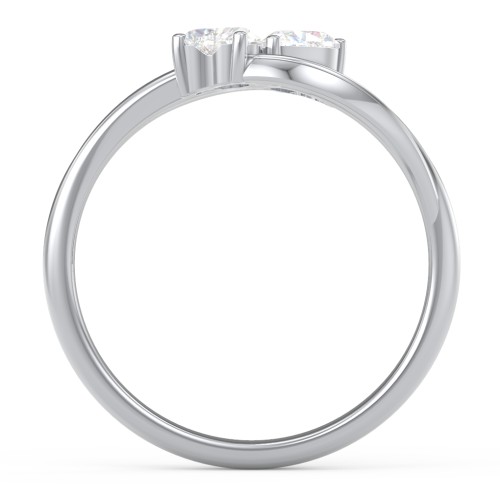 A "Couple" of Hearts Ring – Sterling Silver with Diamond