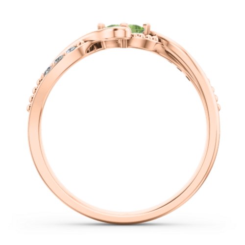 Solitaire Princess Cut Ring with Twisted Split Shank and Accents