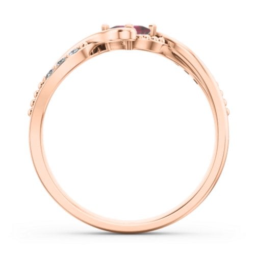 Solitaire Princess Cut Ring with Twisted Split Shank and Accents