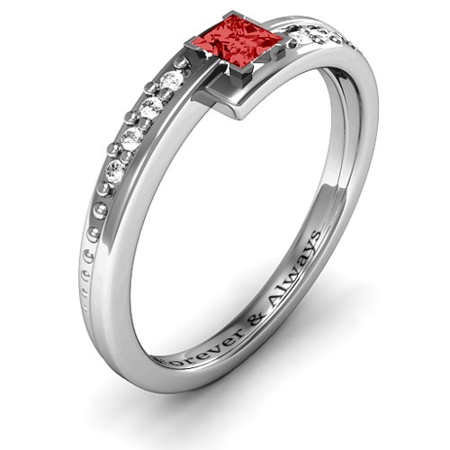 Princess Cut Ring with Accents