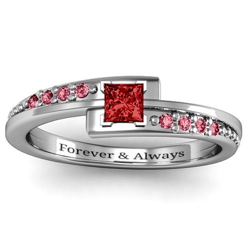 Princess Cut Ring with Accents
