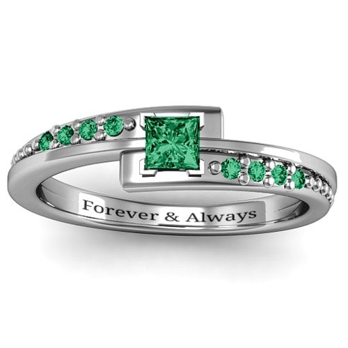 Princess Cut Ring with Accents