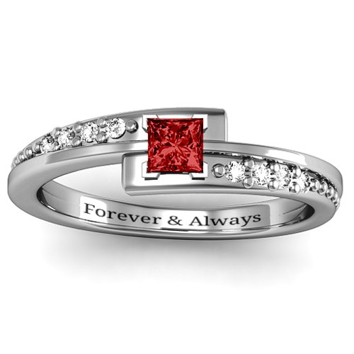 Princess Cut Ring with Accents