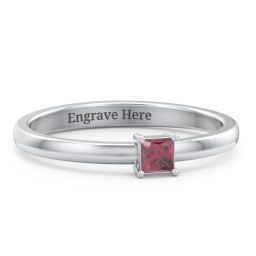 Elegant Princess Ring in 925 Sterling Silver with Ruby