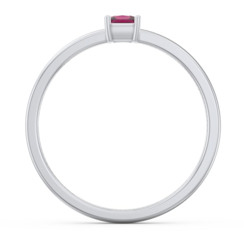 Elegant Princess Ring – Sterling Silver with Ruby