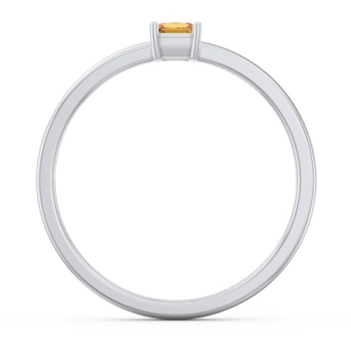 Elegant Princess Ring – Sterling Silver with Citrine