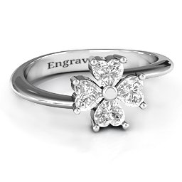 Four Heart Clover Ring