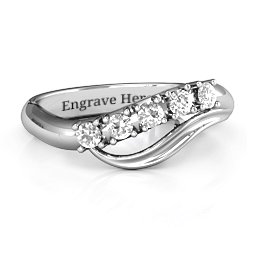 Five Stone Wave Ring