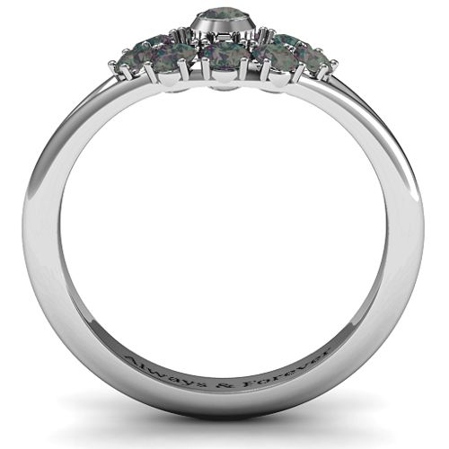 3 to 10 Stone "Solar" Ring – Sterling Silver with Alexandrite