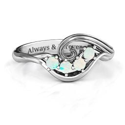 3 - 8 Stone Swirl Ring