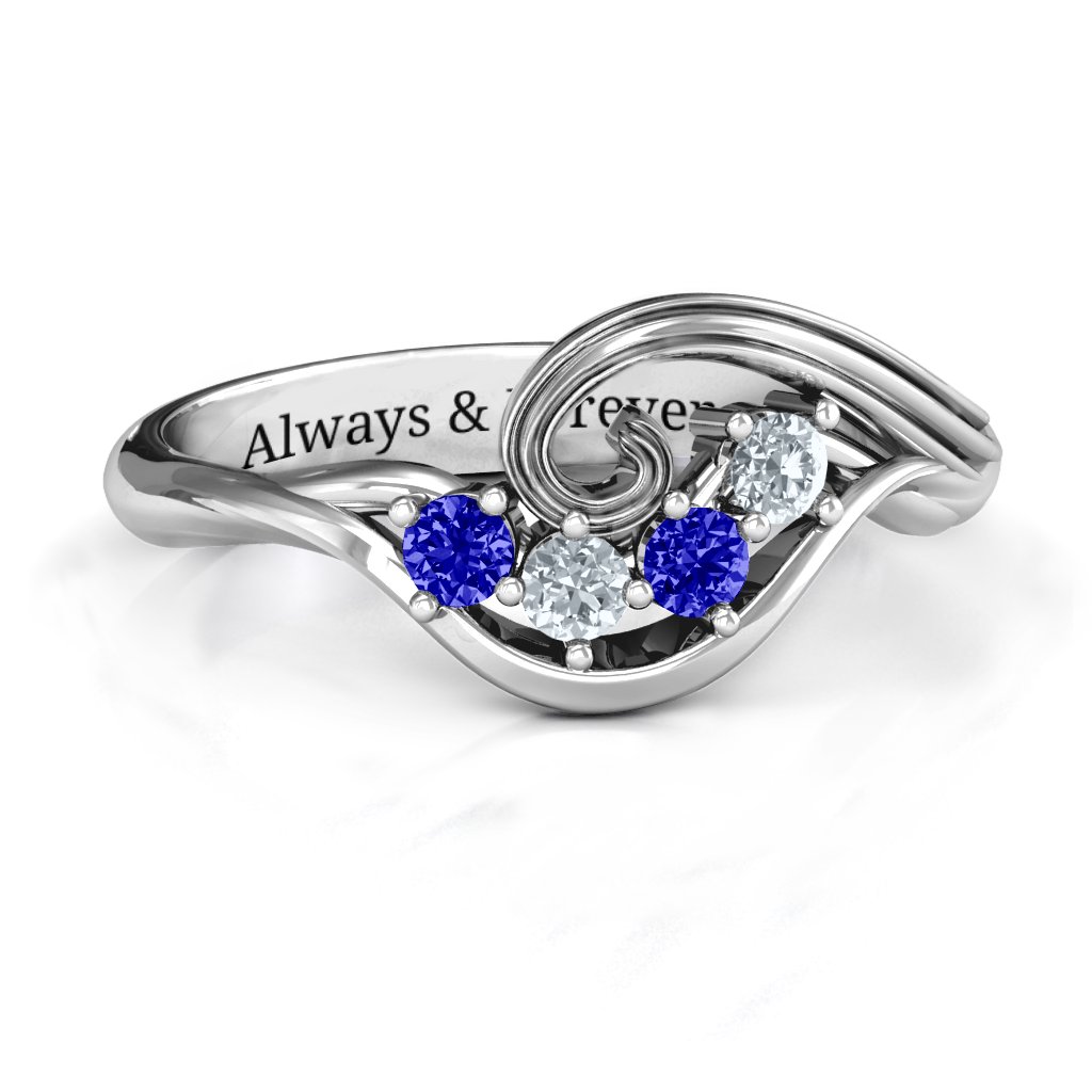 3 - 8 Stone Swirl Ring