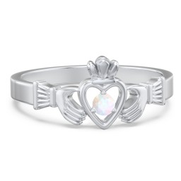 Round Stone Claddagh Ring