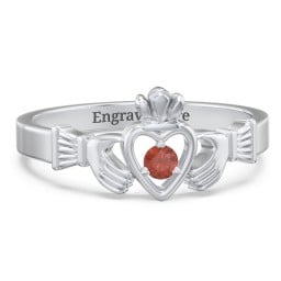 Round Stone Claddagh Ring