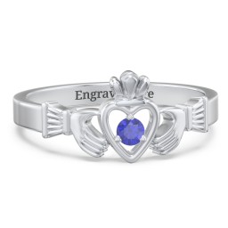 Round Stone Claddagh Ring