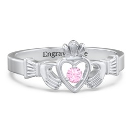 Round Stone Claddagh Ring