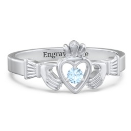 Round Stone Claddagh Ring