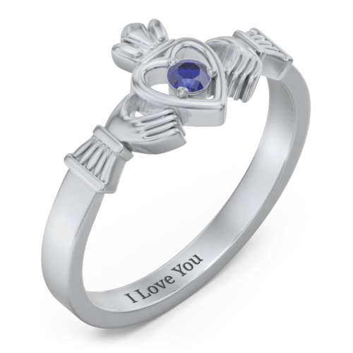 Round Stone Claddagh Ring