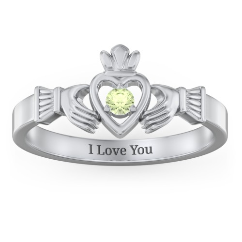 Round Stone Claddagh Ring