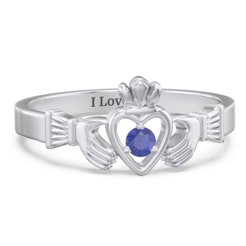 Round Stone Claddagh Ring