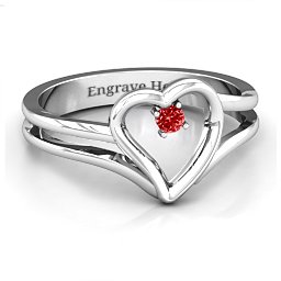 Split Shank Heart Ring in 925 Sterling Silver