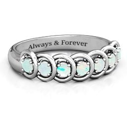 6 to 9 Stones in Halo Ring