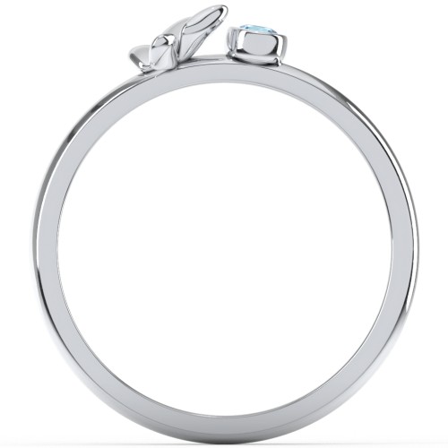 Stacking Butterfly Ring with Bezeled Gemstone