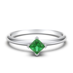 Stacking Ring with Compass Set Princess Gemstone