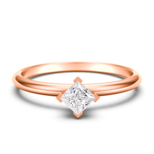 Stacking Ring with Compass Set Princess Gemstone