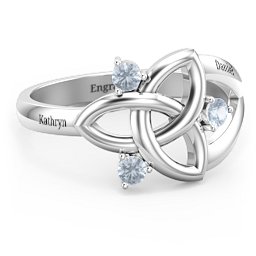 Siobhán Celtic Knot Ring in 925 Sterling Silver with Aquamarine