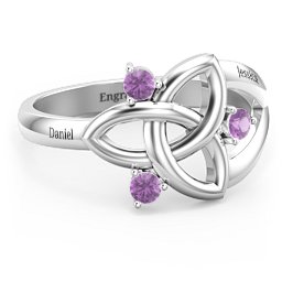 Siobhán Celtic Knot Ring in 925 Sterling Silver with Amethyst