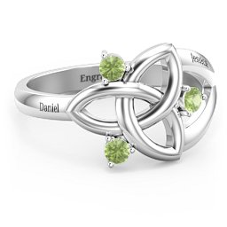 Siobhán Celtic Knot Ring in 925 Sterling Silver with Peridot