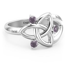 Siobhán Celtic Knot Ring in 925 Sterling Silver with Alexandrite