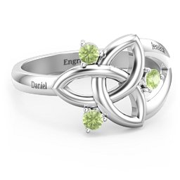 Siobhán Celtic Knot Ring in 925 Sterling Silver with Peridot