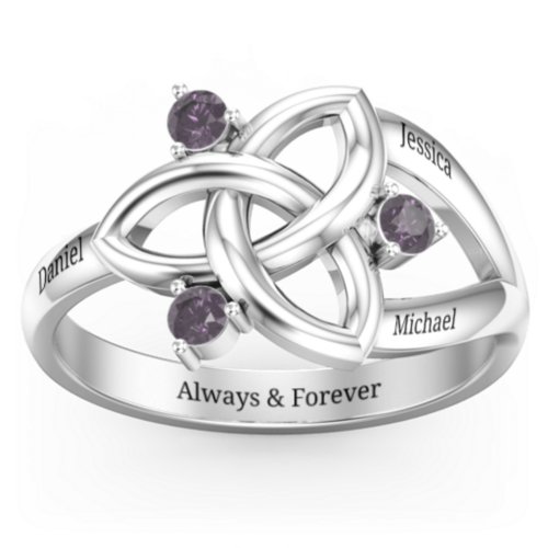 Siobhán Celtic Knot Ring – Sterling Silver with Alexandrite
