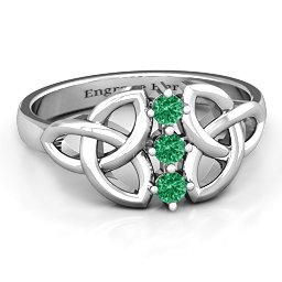 Sláine Celtic Knot Ring in 925 Sterling Silver with Emerald