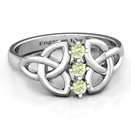Sláine Celtic Knot Ring in 925 Sterling Silver with Peridot