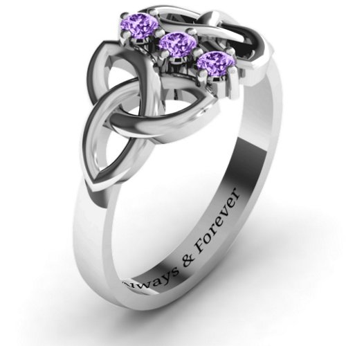 Sláine Celtic Knot Ring – Sterling Silver with Amethyst