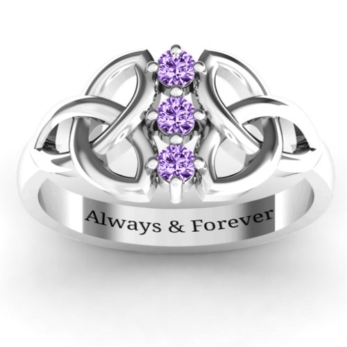 Sláine Celtic Knot Ring – Sterling Silver with Amethyst