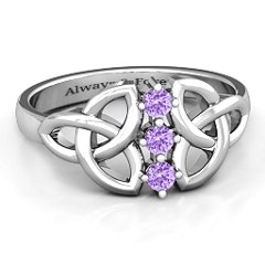 Sláine Celtic Knot Ring – 10K Yellow Gold with Amethyst