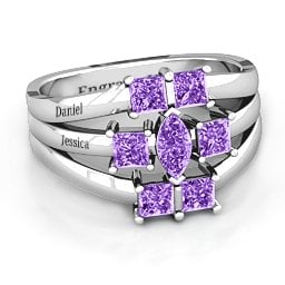 Charlotte Center Marquise and Princess Ring