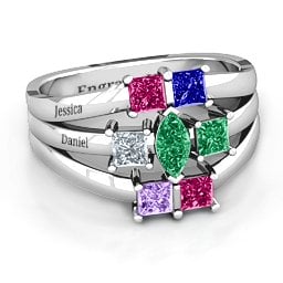 Charlotte Center Marquise and Princess Ring