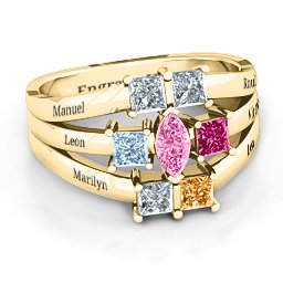 Charlotte Center Marquise and Princess Ring