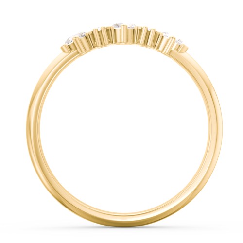 3 Stone Semi-Bezel Ring with Accents