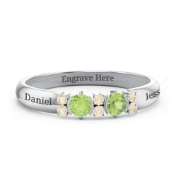 Twin Circular Half Bezel Twin Accent Ring