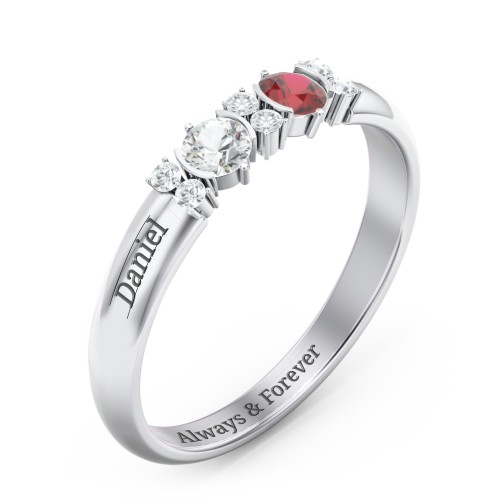 Twin Circular Half Bezel Twin Accent Ring